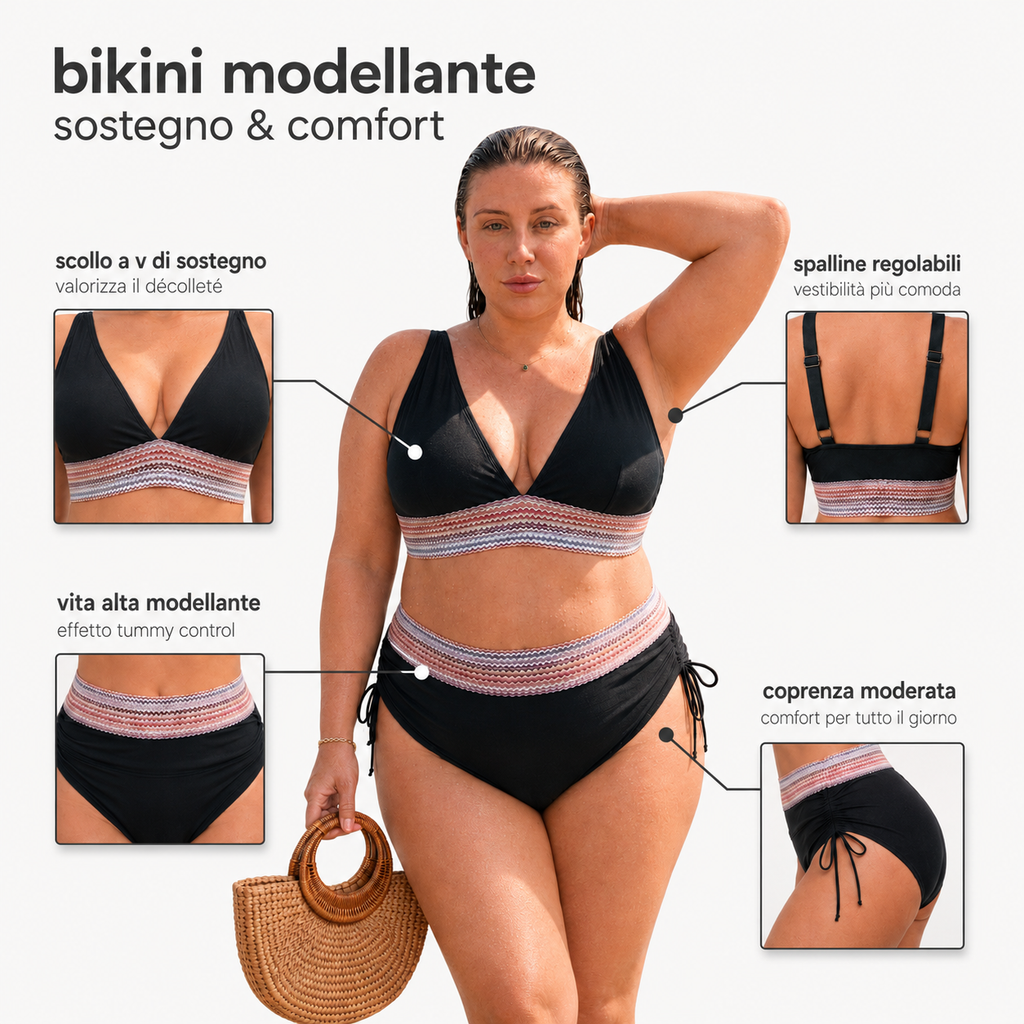 Costume da bagno modellante Avorley™ – Vita alta, sostegno e comfort